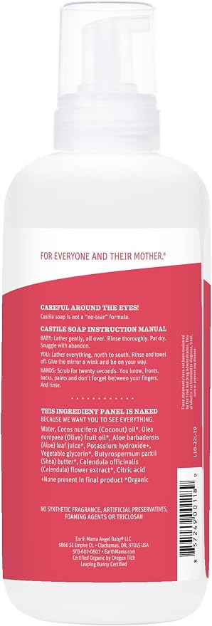 Earth Mama Simply Non-Scents Baby Wash - Foaming Hand Soap & Body Wash for Sensitive Skin - 34 fl oz - Infant Essentials - Fragrance-Free