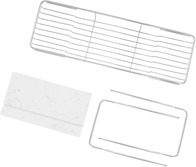 Bathtub Tray Caddy for Luxury Bath, Stainless Steel 26.8-35.4 in Expandable Extra Wide Bath Tub Tray with Natural Marble and Mobile/Tablet Stand, Ideal for Home Spa Lovers (Silver + White)