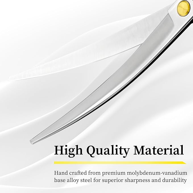 Dog Grooming Scissors, 7.5" Curved Shears, Premium Stainless Steel, Safety Rounded Tip & Ergonomic Symmetrical Handles for Dogs, Cats & Pet Trimming at Home