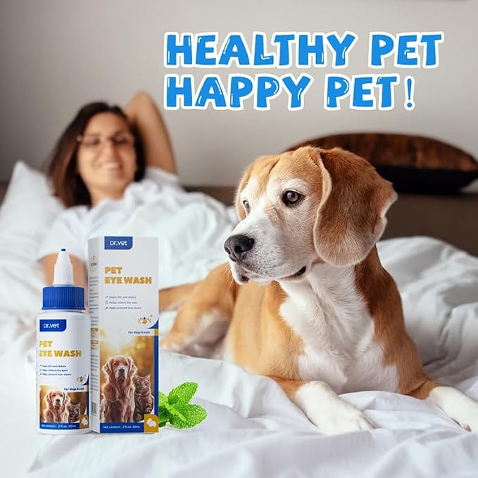 Tear Stain Remover & Eye Cleaner for Dogs & Cats – Hyaluronic Acid, Vitamin B6 & Green Tea Extract, Soothes Dry, Red & Itchy Eyes, Gentle Daily Eye Care
