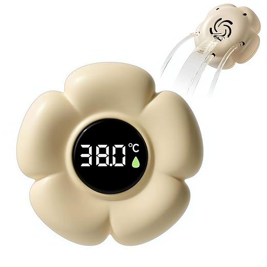 Baby Bath Thermometer – Floating Flower-Shaped Water Thermometer with 3-Color LED, Digital Display, IPX7 Waterproof, for Infant Toddler Bath Pool, Baby Shower Toy Gift
