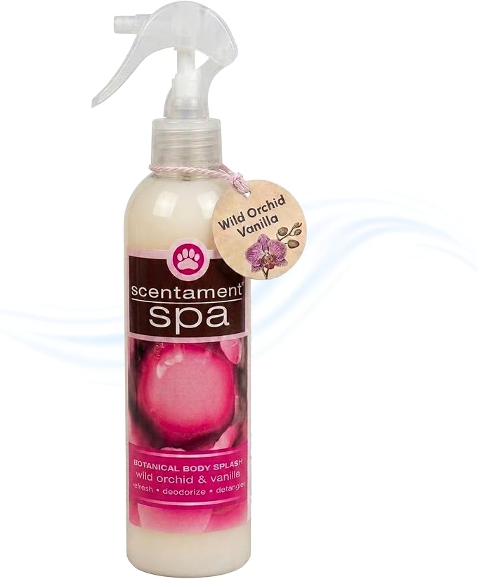 Best Shot Scentament Spa Botanical Body Splash, Detangler Spray, Body Spray for Pets, Cat and Dog Cologne Spray, Wild Orchid Vanilla, 8 Oz.