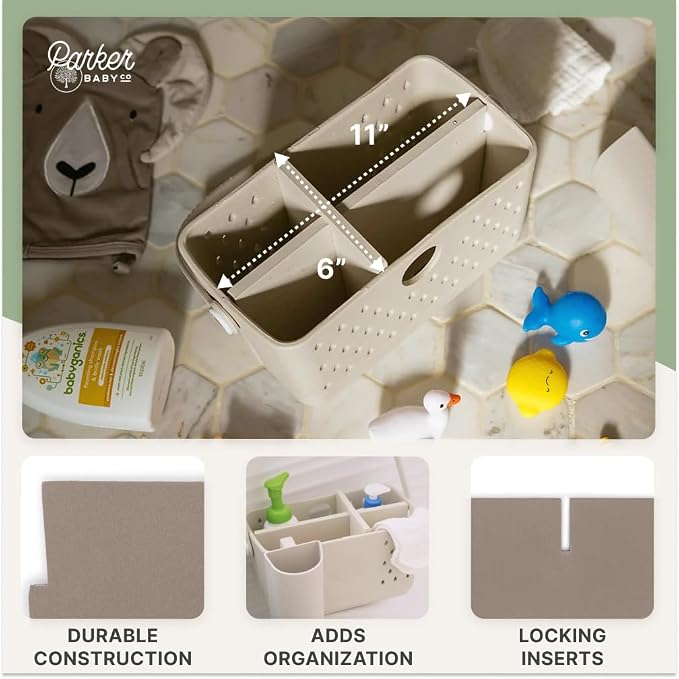 Parker Baby Bath Caddy Inserts | Matching Color Divider for our Shower Caddy Organizer | Makes Multiple Adjustable Compartments
