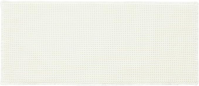 TYUU Cream White Long Bathroom Rugs, Waffle Runner Rug Bathroom Non Slip Washable Super Absorbent Quick Dry Boho Farmhouse Bath Mat, 72"x24" Cream White