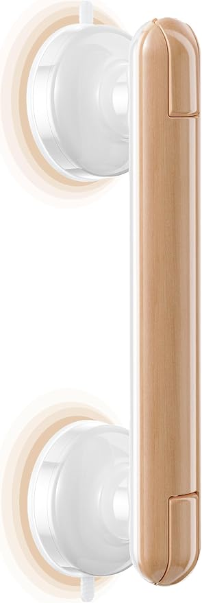Grab Bars for Bathtubs and Showers Handles for the Elderly and People in Need,2026 New Powerful Suction Cup,No Drilling Required(Yellow-1 Pack)