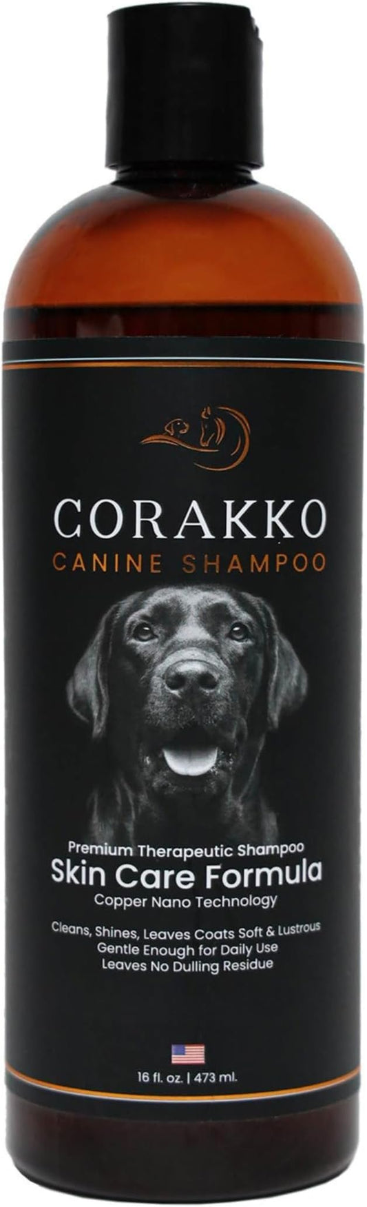 Corakko - Dog Shampoo for Allergies & Itching - Premium Therapeutic Skin Care Formula - Nano-Copper Technology - Conditions & Cleanses Leaving Coat Moisturized & Nourished with a Healthy Shine - 16oz