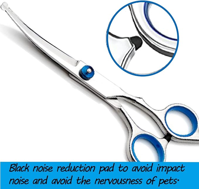 Curved Dog Grooming Scissors,Stainless Steel Pets Grooming Shears