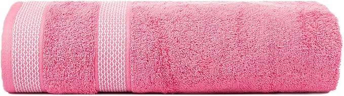 CASA COPENHAGEN Solitaire 6Pcs 100% Egyptian Cotton Large Designer Towels Gift Set- Purple Rose - Pink, 600GSM, 2Bath 2Hand 2Washcloths, Bath Towels for Bathroom Set for Women & Men