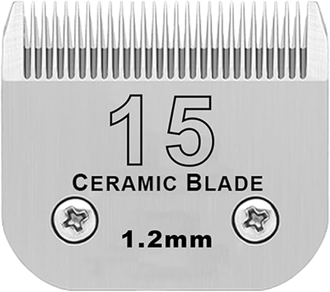 15# Detachable Dog Blades Compatible with Andis/Oster A5 Grooming | Compatible with wahl km10 dog clipper,Cut Length 3/64-Inch(1.2mm),Made of Ceramic Blade & Stainless Steel Blade