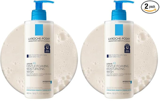 La Roche-Posay Lipikar AP+ Gentle Foaming Moisturizing Wash, Shea Butter + Niacinamide + Glycerin, Moisturizing Body Wash For Dry Skin, National Eczema Association Accepted, Dermatologist Tested