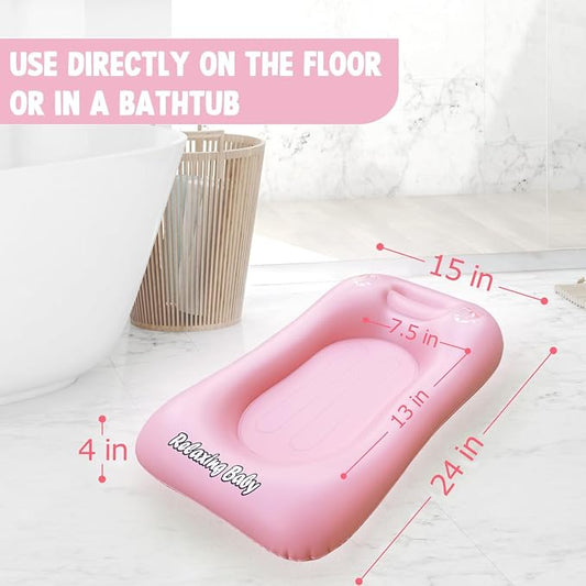 | Inflatable Baby Bathtub,Newborn Bathtub Seat for Infant,Non-Slip Baby Pool for Sitting up,Foldable Toddler Tub Shower,Portable Travel Bath for Kids 0-6 Year (B1019P, Animal Print)