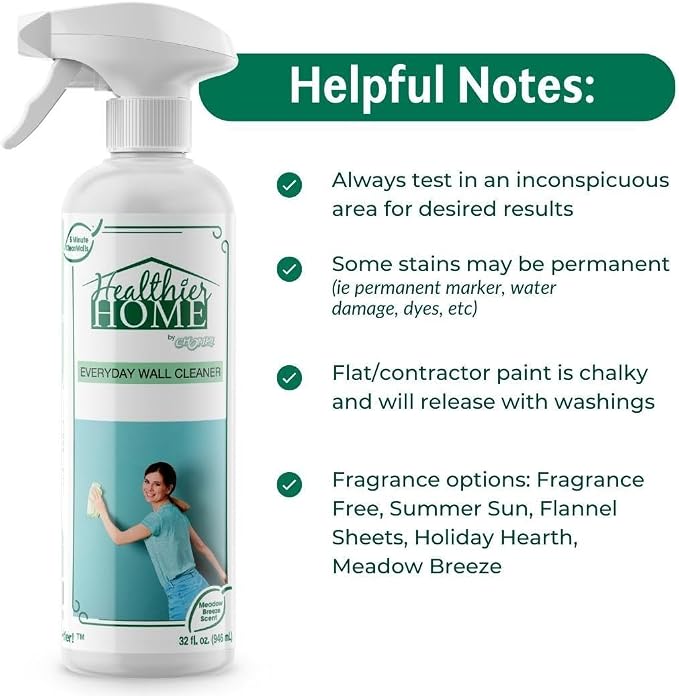 CHOMP! Painted Wall Cleaner Spray, Multipurpose for Walls, Ceilings, and Baseboards, Removes Dirt, Dust, Odor, Stains, Healthier Home 5-Minute CleanWalls 4-in-1, 32 Ounces (Fragrance Free)