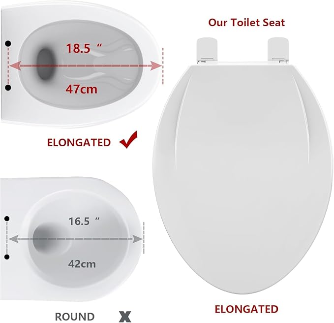 Enlongated Toilet Seat with Built-in Toddler Seat for Easy Potty Training, Baby Toilet lid 2 in 1, Easy Install and Clean, PP Material Safe and No Loosen, Perfect for Both Adults and Children, Blue