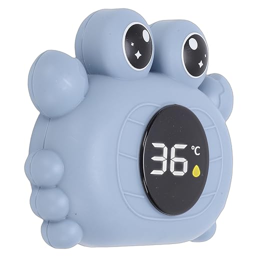 Baby Bath Thermometer, Digital Floating Water Thermometer with LED Display & Safe Temperature Alert, IP67, Baby Shower Gifts, Ideal for Hot Tubs (Blue)