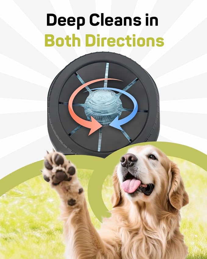 Plike Electric Dog Paw Cleaner, Automatic Washing Cup for Pets | Infrared Sensor, Gentle Silicone Brushes, Smart Drainage System, Two-Way Rotation, Easy Cleaning for Medium & Large Dogs