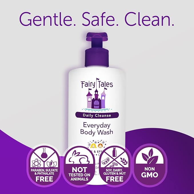 Fairy Tales Daily Cleanse Kids Body Wash | Kids Soap With Gentle, Clean Natural Ingredients | Sulfate Free, Silicone Free, Body Wash for Boys and Girls - 16 oz. (2 Pack)