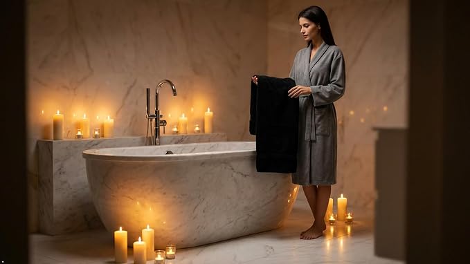 Bath Towels Set-100% Cotton-2 Bath Towels, 2 Hand Towels & 2 Washcloths-Large, Quick Dry, Absorbent, Soft & Plush, Gym, Spa, Hotel, Pool, Shower Towels -6 Piece Luxury Bathroom Towels