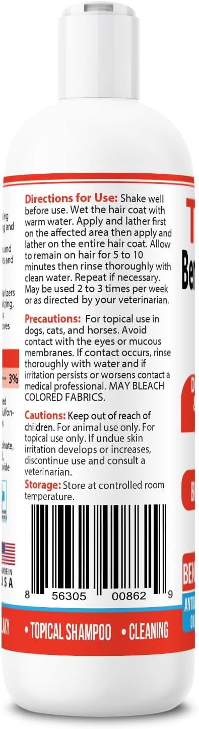 All Natural Medicated Benzoyl Peroxide 3% Shampoo for Dogs, Cats,Horses Helps Relieve Folliculitis, Dandruff, Psoriasis, Seborrheic Dermatitis, Itchy Scalp(3% Benzoyl Peroxide) Passion Fruit Scent
