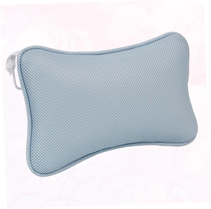 Non-Slip Bathtub Pillow with 2 Suction Cups Mesh Head Neck Shoulder Support Cushion for Oval and Straight-Back Tubs Spa Bath Pad