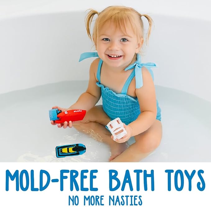 SplashEZ Boat Toy, Mold Free Bath Toys for Toddlers & Kids, No Hole Bath Toy for Bathtub, Pool, Shower for Boys & Girls