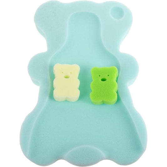 Totority Newborn Bath Seat Baby Bath Pad with Sponge Support Non Slip Baby Support for Tub and Sink Breathable Machine Washable Infant Sponge Mat 19.68 X 11.81 X 1.57 in