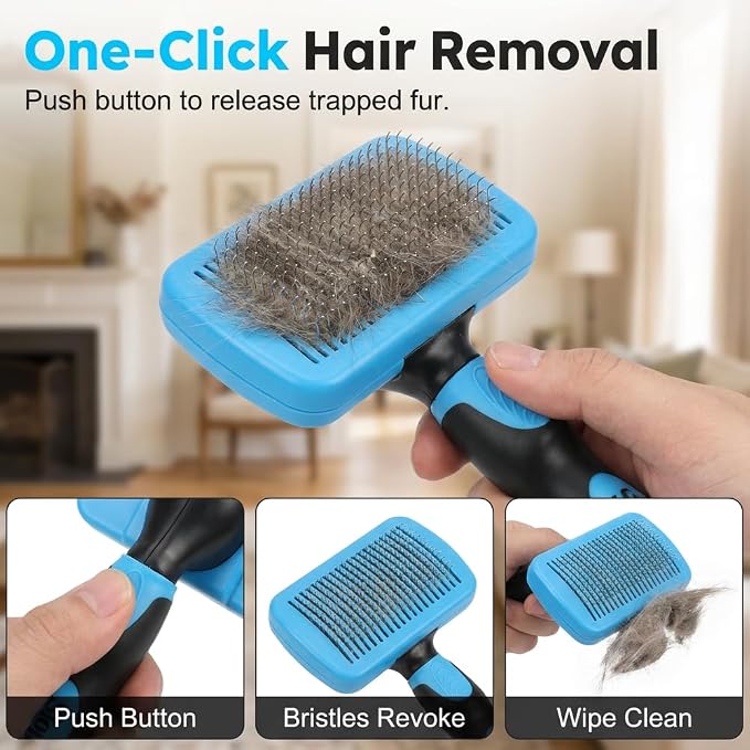 Double-Sided Dematting Comb for Dogs and Cats, Hurtless Shedding Deshedding Undercoat Rake, Portable Pet Grooming Brush Pet Grooming Tool (White)