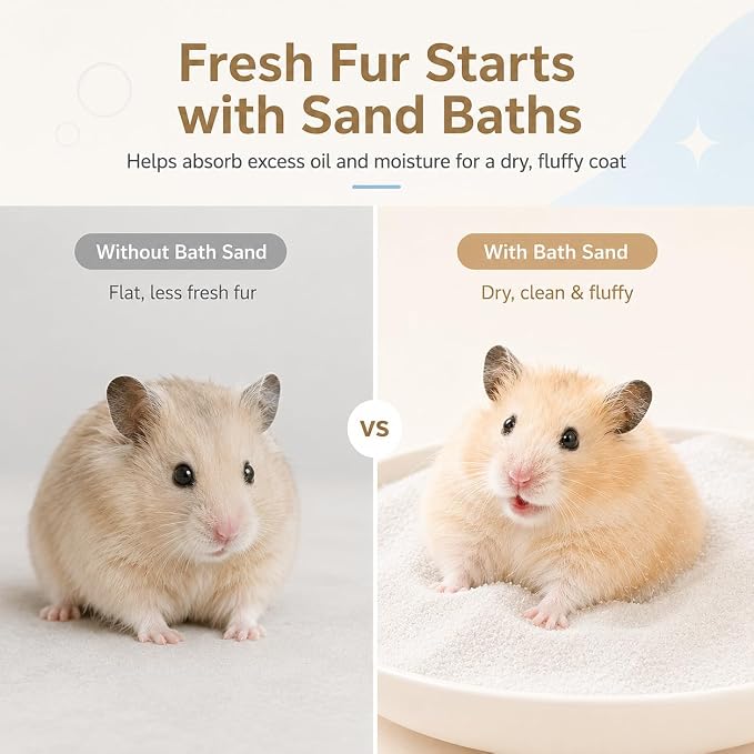 Meow&Woof Bath Sand for Hamster 2.2 lbs Dust Free Desert Sand or Potty Litter Sand for Chinchillas Gerbil Syrian Mice Small Animals Trial Version 2.2 Lbs