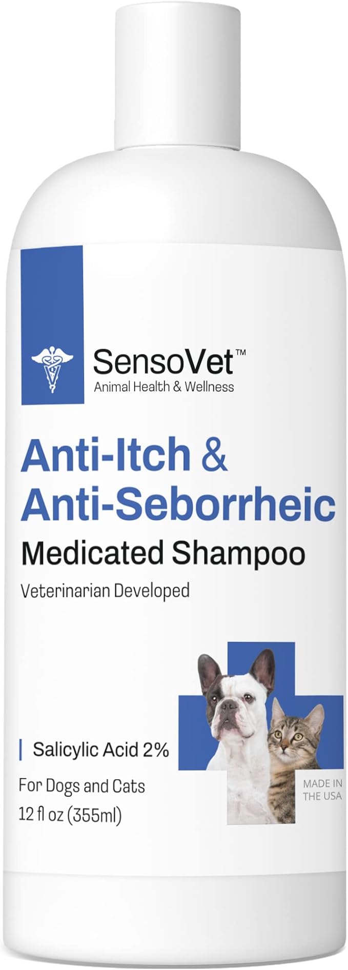 Antiseborrheic Medicated Shampoo for Dogs and Cats, 12 Oz