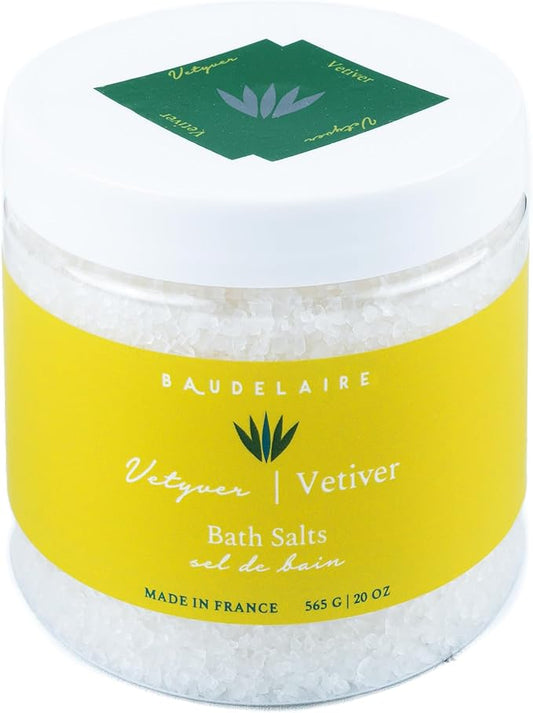 Provence Sante Relaxing Bath Salt - Luxury and Soothing Soak - Aromatic Vetiver Scent - Made in France - 20 Oz
