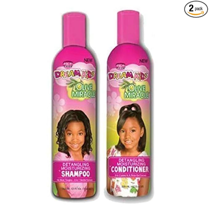 African Pride Dream Kids Olive Miracle Detangling Shampoo and Conditioner Combo Set