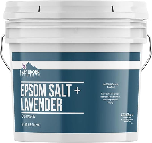 Earthborn Elements Lavender Epsom Salt, Infused with Essential Oil, Always Pure (1 Gallon)