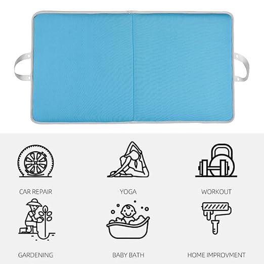 Folding Extra Thick Foam Garden Kneeling Pad, 4.5cm Memory Foam Lightweight & Portable with Handles for Gardening Yoga Bath Kneeler Pad Seat Cushion Indoor & Outdoor Support for Men Women (Grey)
