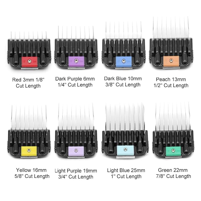 Professional Animal Stainless Steel Comb Set for A5-style Detachable Blade Clippers, Snap-On Size #10/15/30 for Pets, Dogs, Cats, and Horses (Not Compatible with 5-in-1 Blades) | Snap-On Size #10/15/30 for Pets, Dogs, Cats, and Horses (Not Compatible w...
