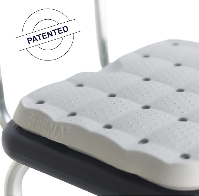 KMINA Shower Seat Cushion, Lightweight Waterproof Foam and Slip-Resistant, Kneeling Pads for Gardening, Patented, Made in Europe