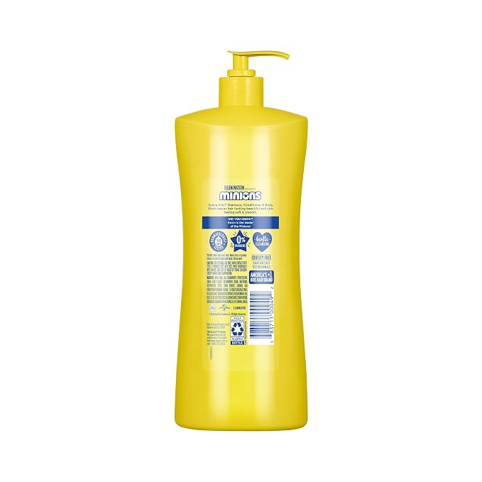 Suave Kids Minions 3-In-1 Shampoo, Conditioner, and Body Wash, For Tear-Free and Gentle Cleansing, 28 oz(Pack of 4)