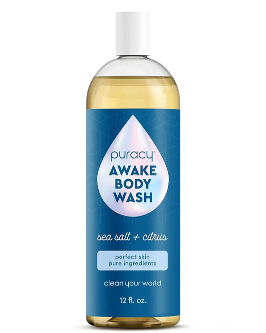 Puracy Body Wash - Natural Body Wash for Women, Men, Kids - Pure Plant Ingredients, Moisturizing Shower Gel, Body Soap for Dry Sensitive Skin, Gently Scented (Citrus Sea Salt, 12 oz/355 ml