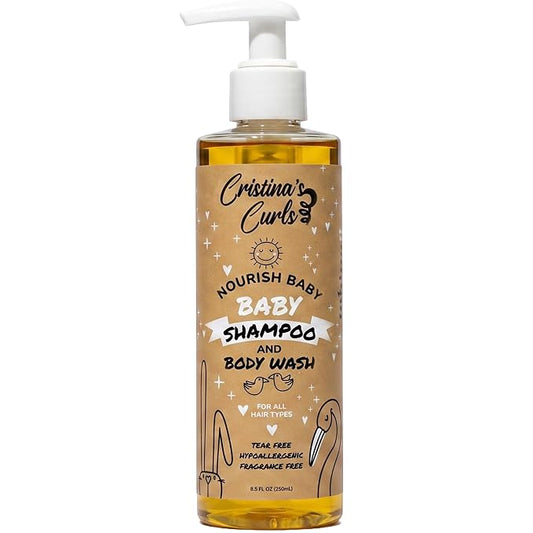 Cristina's Curls Baby Shampoo & Body Wash – Gentle Low-Foam Head-To-Toe Clean For Newborns And Sensitive Skin