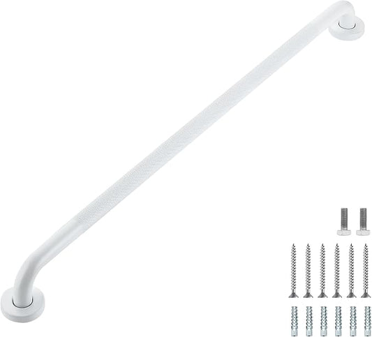 Grab Bars for Shower, 1 Pack 32-Inch Anti Slip Shower Handles for Elderly, Safety Shower Grab Bar, Stainless Steel Handicap Grab Bars for Bathroom (White 1" Diameter)