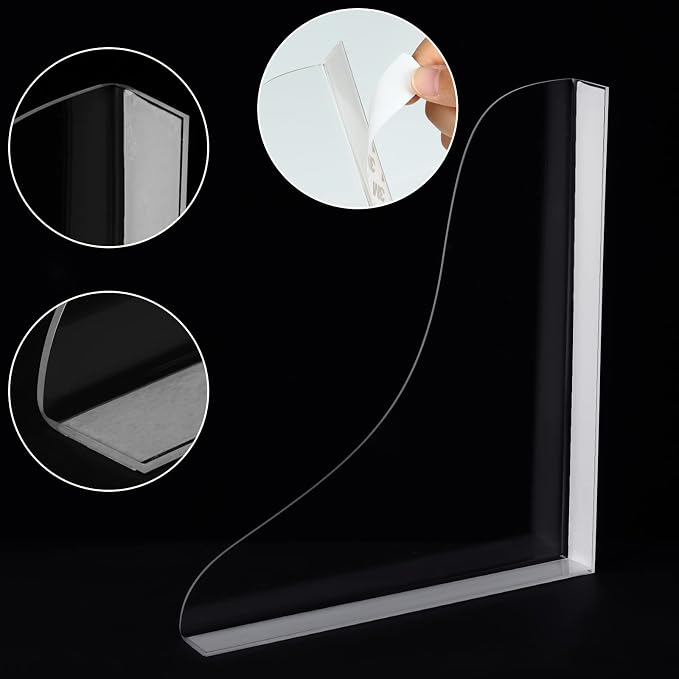 Blulu 2 Pcs Bathtub Shower Splash Guard Bathtub Corner Splash Guard 7.4 x 8.6 Inch Transparent Bathtub Edge Guard Bathtub Water Guards Acrylic Tub Corner Guard with Adhesive Tape for Bathroom Restroom
