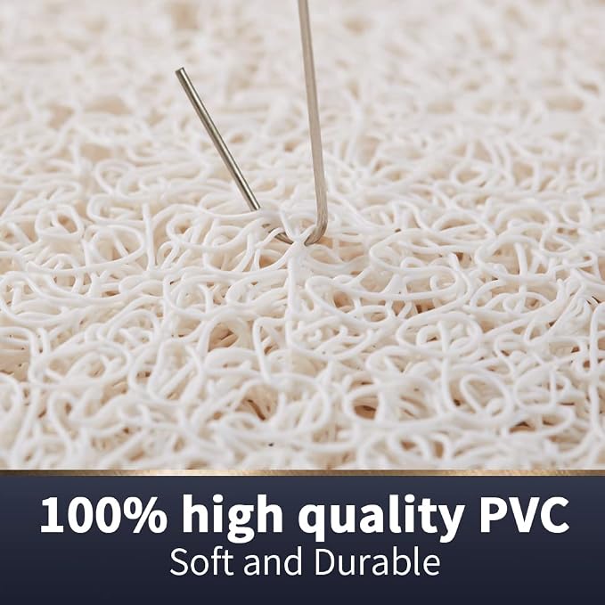 Asvin Soft Textured Bath, Shower, Tub Mat, 47x16 Inch, Phthalate Free, Non Slip Comfort Bathtub Mats with Drain, PVC Loofah Bathroom Mats for Wet Areas, Quick Drying