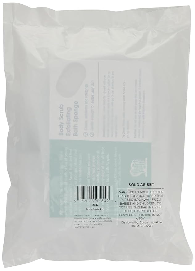HartFelt Bath Sponges for Shower | Oval Body Wash Scrubber for Exfoliating Skin | Clean and Refresh Body, Back & Arms | Chemical-Free Body Sponge | Made in USA - Pack of 4