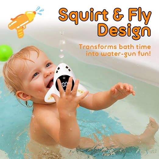 Baby Bath Thermometer - Digital Floating Water Thermometer with LED Display & Color Temperature Alerts, Rechargeable Bath Toy for Infant Bathtub Safety, Newborn Bath Essentials Gift