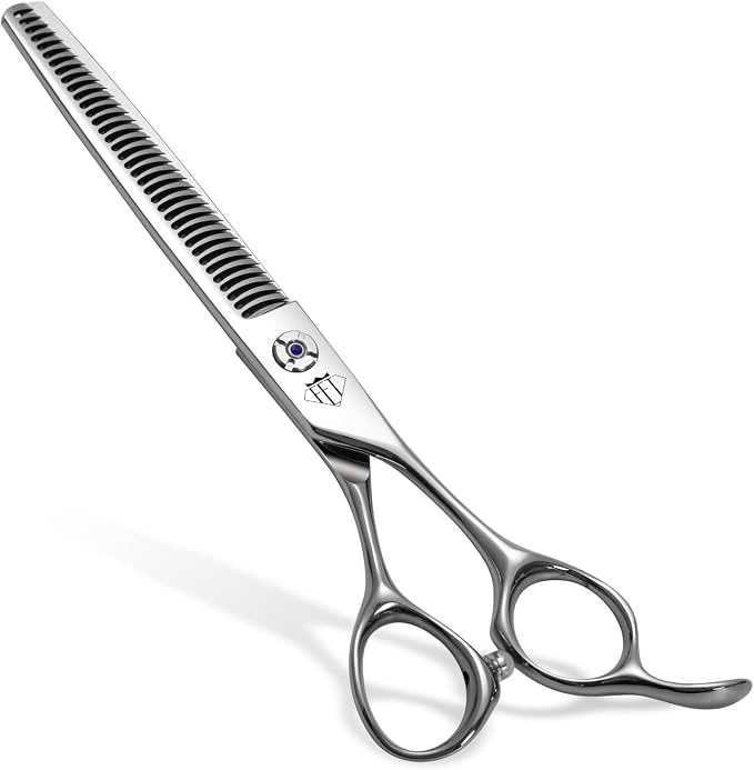 Fenice Professional Pet Grooming Scissors, High-End Dog Hair Cutting Shears with Ergonomic Handle, Super Hard Alloy Steel, CNC Precision Craftsmanship (Thinner, 7.0")