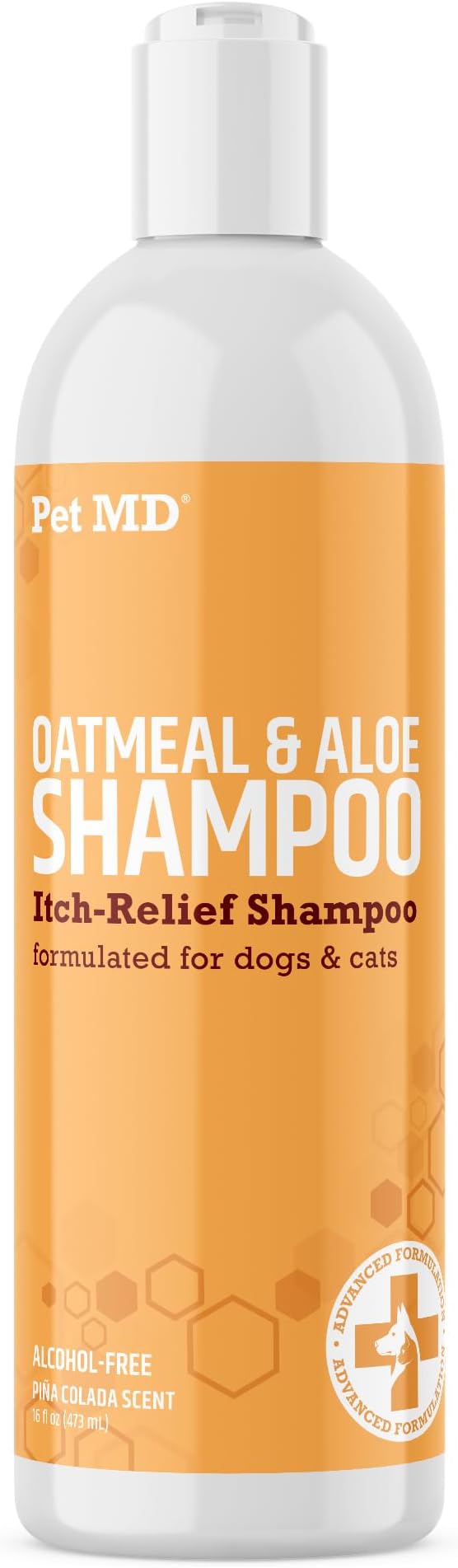 Pet MD - Oatmeal Dog Shampoo Cats and Dogs for Itch Relief and Moisturizer for Dry Skin and Coat - 16 Oz