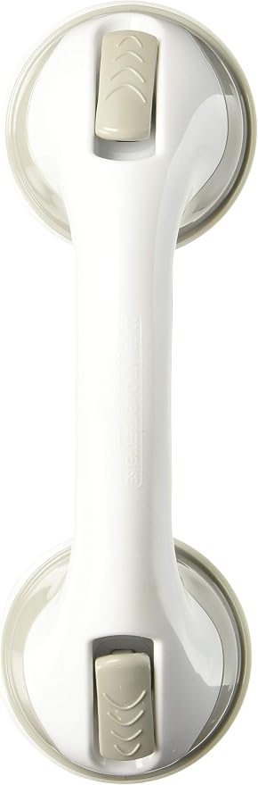 Safe-er-Grip Safe-er-Grip Changing Lifestyles Suction Cup Grab Bars for Bathtubs & Showers; Safety Bathroom Assist Handle, White & Grey, 12 inches (Pack of 3)