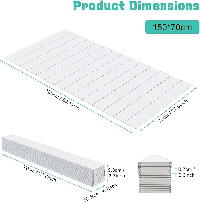 Bathtub Tray, Foldable Waterproof Bathtub Cover with Thermal Insulation, PVC Shutter Bath Lid Dust-Proof for Most Tubs, Laptop Desk & Wine Glass Holder for Home Bathroom Spa (S)