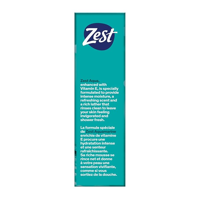 Zest Bar Soap - Enriched with Vitamin E - Moisturizing Body Soap - Gentle Soap - Paraben-Free Soap Bar - Suitable for All Skin Types - Aqua - 16 Pc