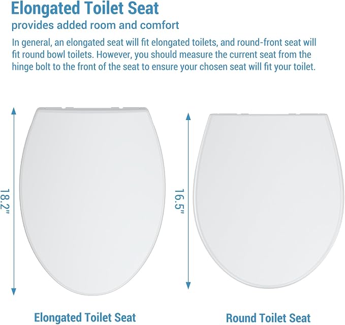 Garvee Toilet Seat Cover Round – PP Material, Secure Locking Design, Full Flat Lid for Standard Round Toilets, Sturdy & Comfortable Fit, White