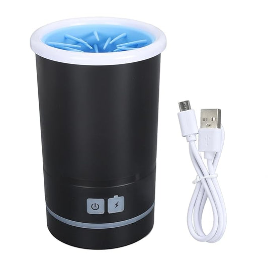 Automatic Dog Cleaner Cup, USB Rechargeable, Portable Electric Foot Washer for Small to Medium Dogs Cats, Black White