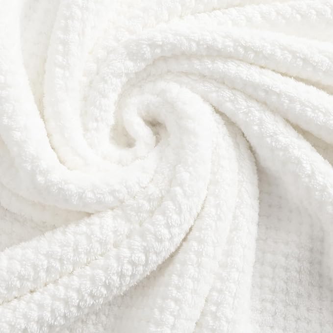 YTYC Towels, 39x78 Inch Oversized Bath Sheets for Adults Luxury Extra Large Bath Towels Sets of 6 Super Soft Shower Towels for Bathroom Microfiber 80% Polyester (White,6 Piece)